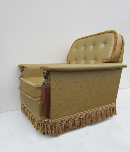 Vintage gold empire style fauteuil, easy chair-00007